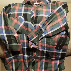 Noria ruffle detail button down shirt